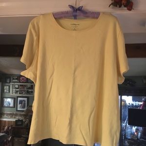 Crofts and Barrow yellow plus size tee